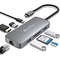 HooToo HUB USB C (8 en 1) Adaptador USB C 3.1 Carga 100W- Ethernet Rj45- HDMI- 3 Puertos USB- Lector SD-TF- Concentrador…